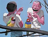 Yue Minjun Big Parrots painting